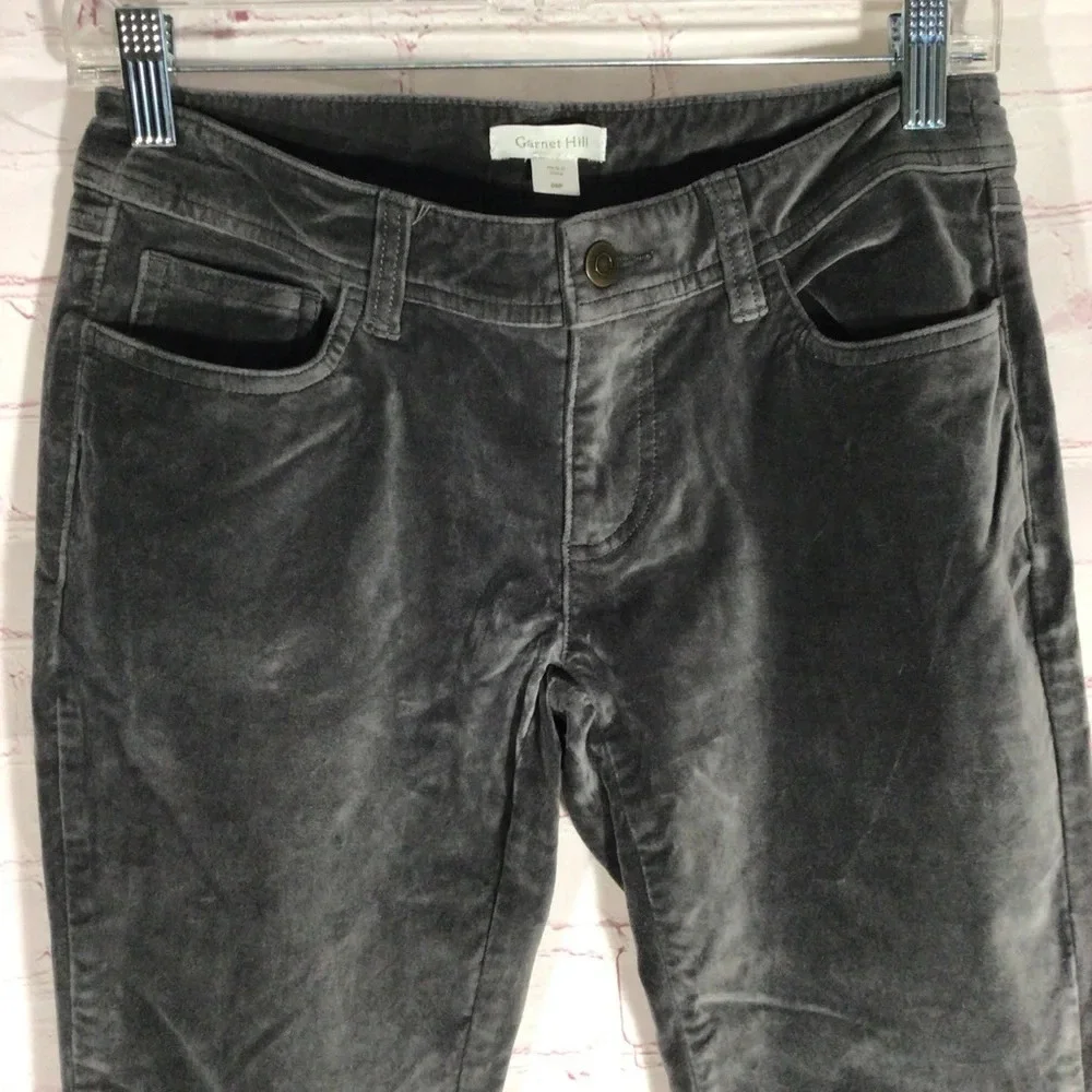 Garnet Hill Gray Velvet Pants - Size 00P
